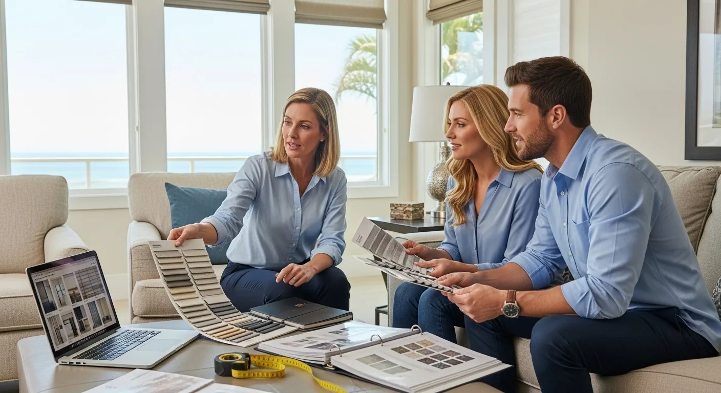 Custom window treatments on residential windows